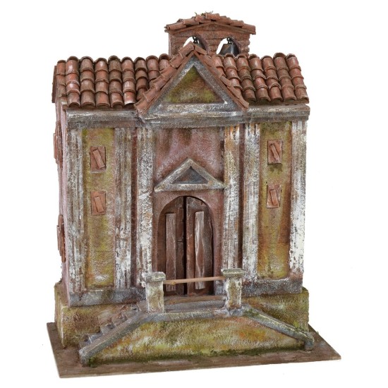 Iglesia con campanas y escalera doble de 34,5x20x22,5 cm de