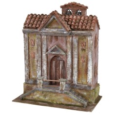 Church with bells and double staircase cm 34,5x20x22,5 h for 2