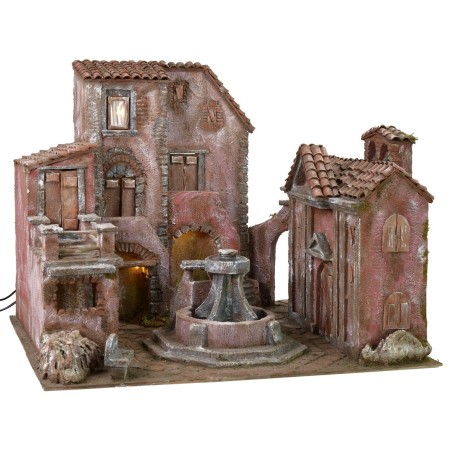 Plaza iluminada con fuente funcional 60x50x45 para estatuas