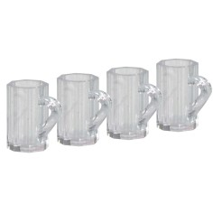 Set of 4 glass mugs ø 1 cm