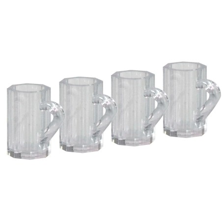 Set of 4 glass mugs ø 1 cm