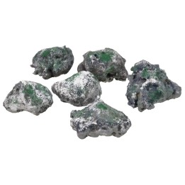Coloca 6 piedras medianas de varios tamaños.