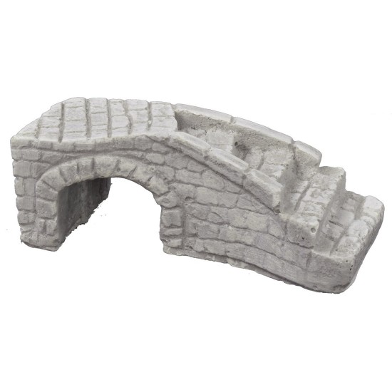 Escalera de yeso con puente de 14x6x4,5 cm h Mundo Pesebres