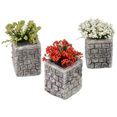 Vaso di fiori in colori assortiti cm 2,5x2,5x5 h. Mondo Presepi