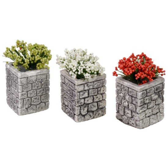 Vaso di fiori in colori assortiti cm 2,5x2,5x5 h. Mondo Presepi