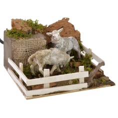 Moving sheep grazing the grass cm 15x15x9 h