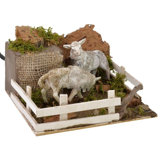 Moving sheep grazing the grass cm 15x15x9 h