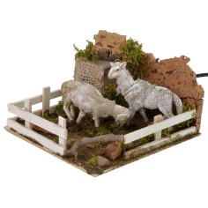 Moving sheep grazing the grass cm 15x15x9 h 2