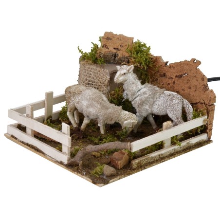 Moving sheep grazing the grass cm 15x15x9 h