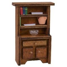 Wooden sideboard with books and ornaments cm 6,8x2,8x10,2 h