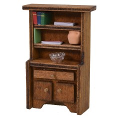 Credenza in legno con libri e soprammobli cm 6,8x2,8x10,2 h 2