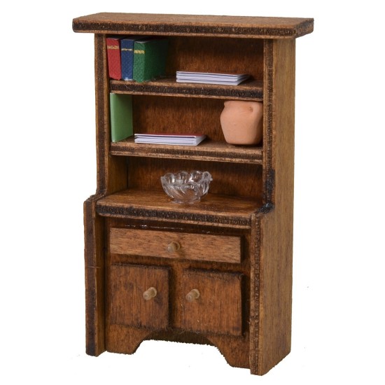 Aparador de madera con libros y adornos cm 6,8x2,8x10,2 h