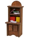 Librería de madera con escritorio y libros cm 5,5x4x12,5 h