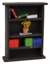 Credenza in resina nera con libri e fiori cm 9x3x12 h