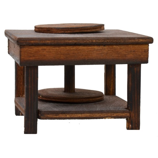Tavolo con tornio per vasai cm 7x7x5 h per statue cm 10-12