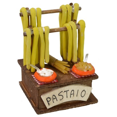 Bancada de pasta con cartel cm 6x6x8,5 h Mundo Pesebre