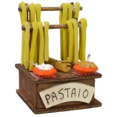 Bancada de pasta con cartel cm 6x6x8,5 h Mundo Pesebre 2