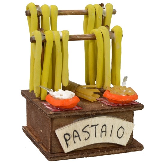 Banchetto pastaio con insegna cm 6x6x8,5 h Mondo Presepi
