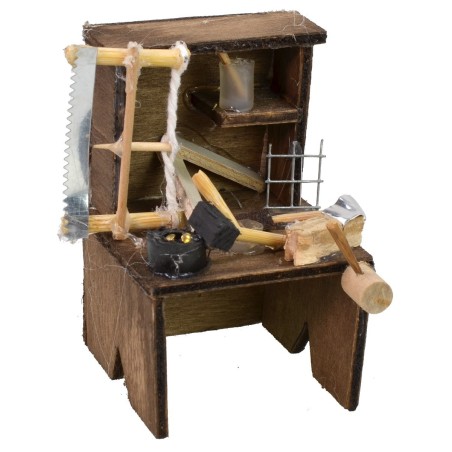Banco da lavoro del falegname cm 5x5,5x8,2 h per statue da 8-10
