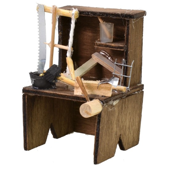 Carpenter's workbench 5x5.5x8.2 h cm for 8-10 statues