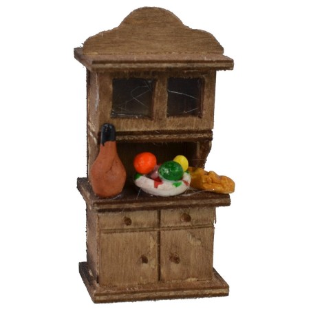 Wooden sideboard with showcase 3.7x2.5x7.5 cm h