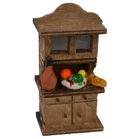 Wooden sideboard with showcase 3.7x2.5x7.5 cm h