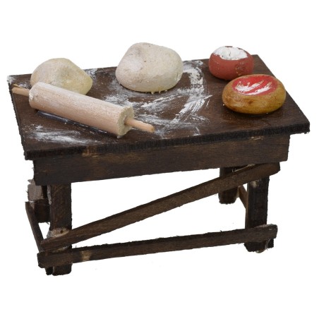 Mesa de trabajo de un pizzero cm 8x5x5,5 h Mondo Presepi