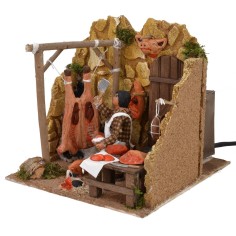 Macellaio 10 cm in movimento cm 18x20x18 h Mondo Presepi 2