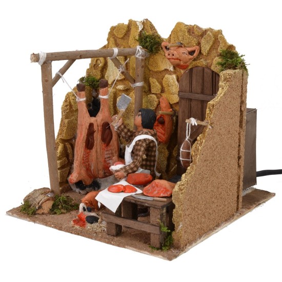 Carnicero 10 cm en movimiento cm 18x20x18 h Mundo Pesebres