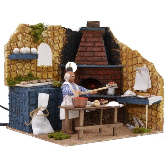 Pizza chef 10 cm in motion with working oven cm 20x18x19.5 h
