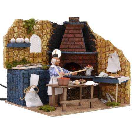 Pizza chef 10 cm in motion with working oven cm 20x18x19.5 h