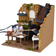 Pizzaiolo 10 cm in movimento con forno funzionante cm 2