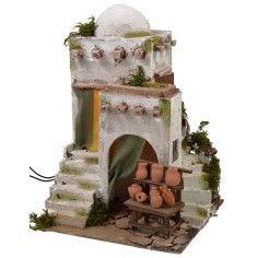 Casa árabe iluminada con taller del alfarero cm 25x25x34 h 2