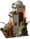 Casa árabe iluminada con taller del alfarero cm 25x25x34 h