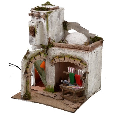 Illuminated Arab house with dressmaker's workshop cm 25x25x31,5