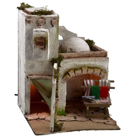 Illuminated Arab house with dressmaker's workshop cm 25x25x31,5 h