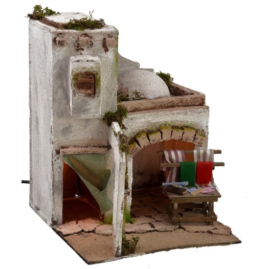 Illuminated Arab house with dressmaker's workshop cm 25x25x31,5 h