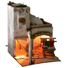 Casa árabe iluminada con taller de costura cm 25x25x31,5 h