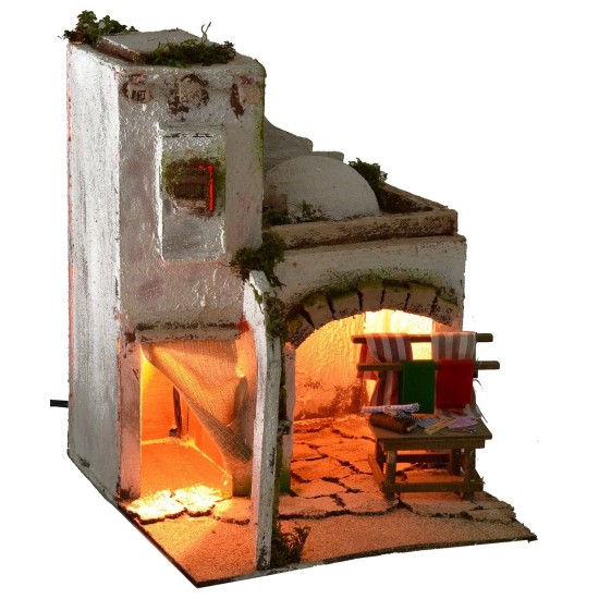 Illuminated Arab house with dressmaker's workshop cm 25x25x31,5 h