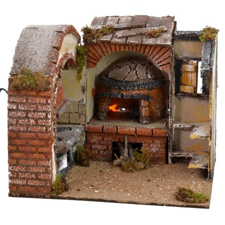 Kitchen with working wood oven cm 23x21x19 h height, corrente