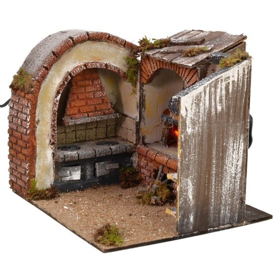 Kitchen with working wood oven cm 23x21x19 h height, corrente