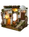 Casa araba illuminata con fontana cm 30x30x29,5 h Mondo Presepi