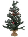 Árbol de Navidad nevado y decorado de 60 cm de altura.