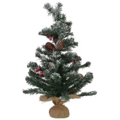 Árbol de Navidad nevado y decorado de 60 cm de altura. 2