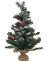 Árbol de Navidad nevado y decorado de 60 cm de altura.