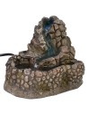 Cascada de resina efecto piedra en funcionamiento de 14,5x12x12 cm h