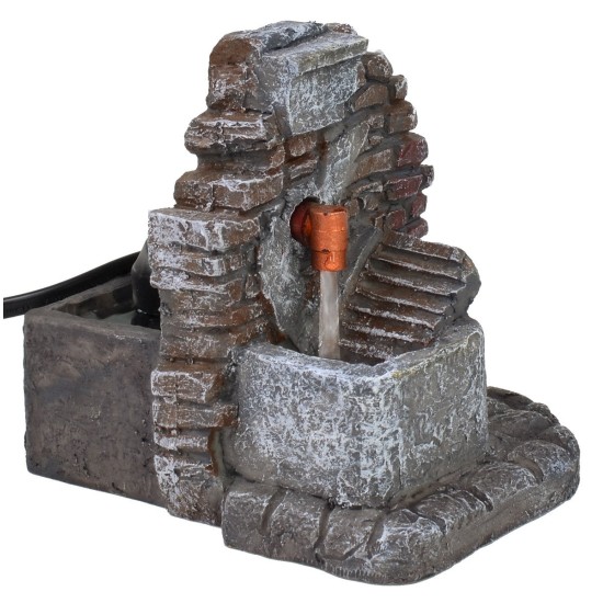 Fountain with brick effect sink in working resin cm 10x12x11,5 h