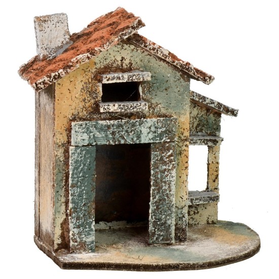 Casa individual con techo a dos aguas de 11,5x7,5x12,5 cm h