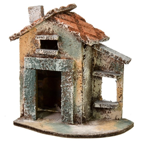 Casa individual con techo a dos aguas de 11,5x7,5x12,5 cm h