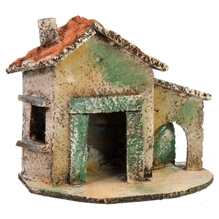 Single house with arched door cm 13.5x7.5x11.5 h